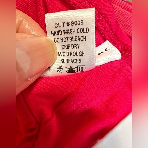 One Piece Swimsuit Pink and Orange Robin Piccone Hi Cut Cheeky Plunge 3425 Tags - Picture 7 of 12